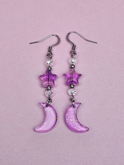 Moonlight Earrings – Star & Moon